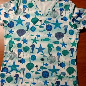Scrub set. Top sz LG, pants size LG.